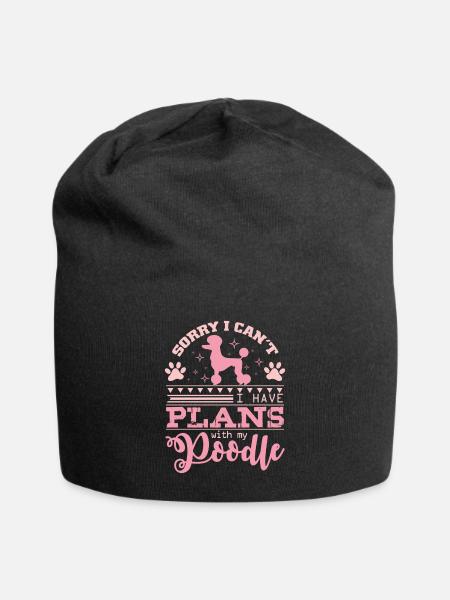 Pudel - Jersey-Beanie - Schwarz