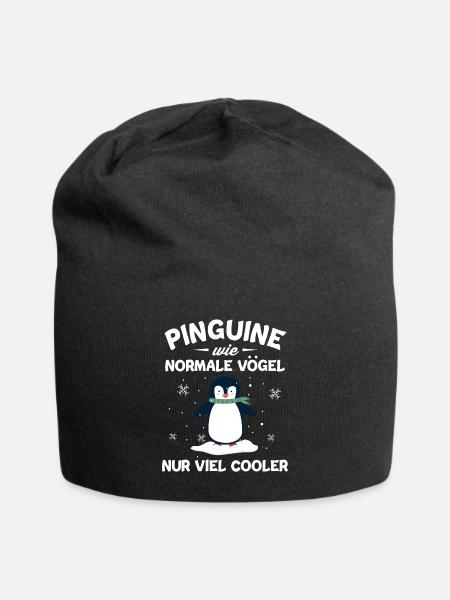 Pinguin - Jersey-Beanie - Schwarz