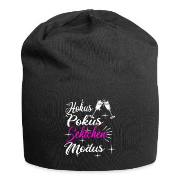 Sekt Spruch - Jersey-Beanie - Schwarz - Vorne