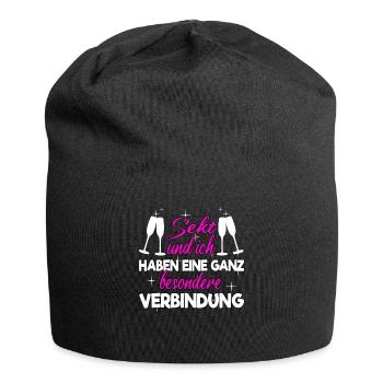Sekt lustige Sprüche Spruch - Jersey-Beanie - Schwarz - Vorne