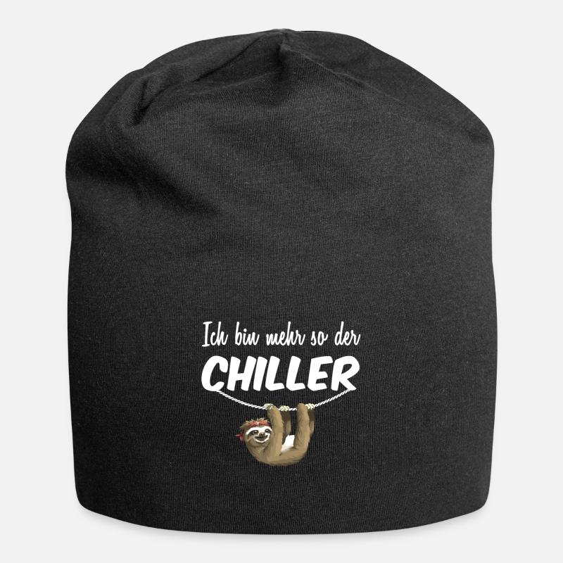 Faultier Ich bin mehr so der Chiller - Jersey-Beanie - Schwarz