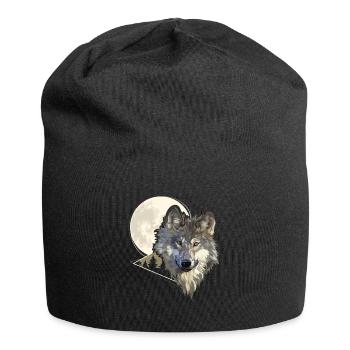 Grey Wolf Hunting In The Mountains Wolf - Jersey Beanie - black - Front