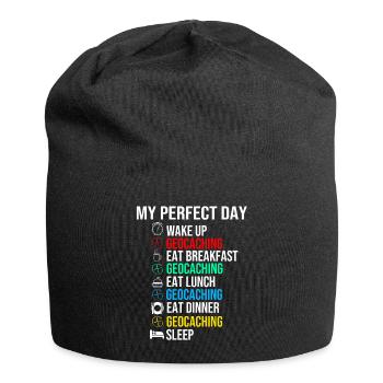 Geocacher Sport Outdoor Geocaching Geocache - Jersey Beanie - black - Front