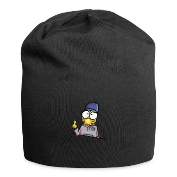 Duck with cap middle finger - Jersey Beanie - black - Front