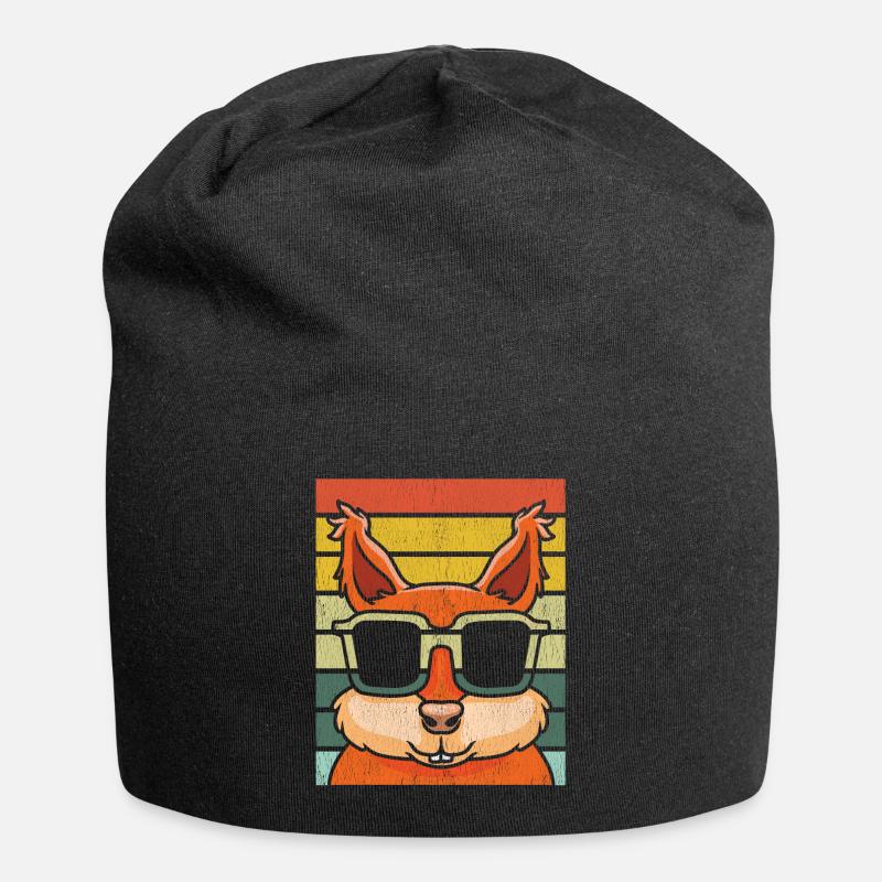 Eichhörnchen mit Sonnenbrille - Jersey-Beanie - Schwarz