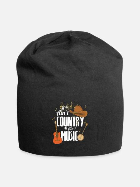 Country Music T-Shirt, Cowboyhut Gitarre Country - Jersey-Beanie - Schwarz