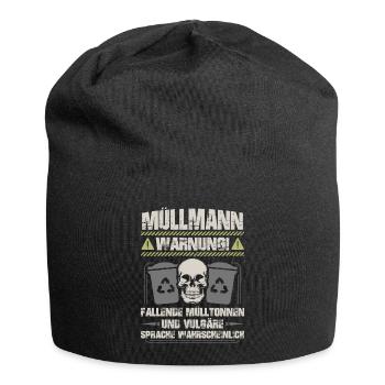 Müllmann Müllabfuhr Müllwerker Müllwagen Geschenk - Jersey-Beanie - Schwarz - Vorne