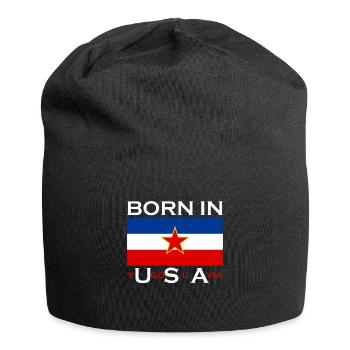 Born in Yugoslavia - Funny Yugoslavia Balkans - Jersey Beanie - black - Front