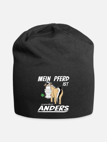 Mein Pferd ist irgendwie anders, Lustiges Fjord - Jersey-Beanie - Schwarz