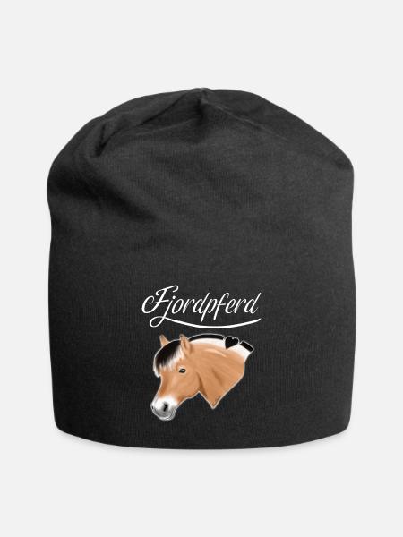 Norwegisches Fjordpferd Kopf - Jersey-Beanie - Schwarz