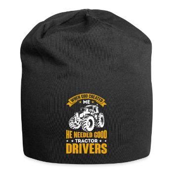Farmer & Farmer Tractor Trecker Love Gift - Jersey Beanie - black - Front