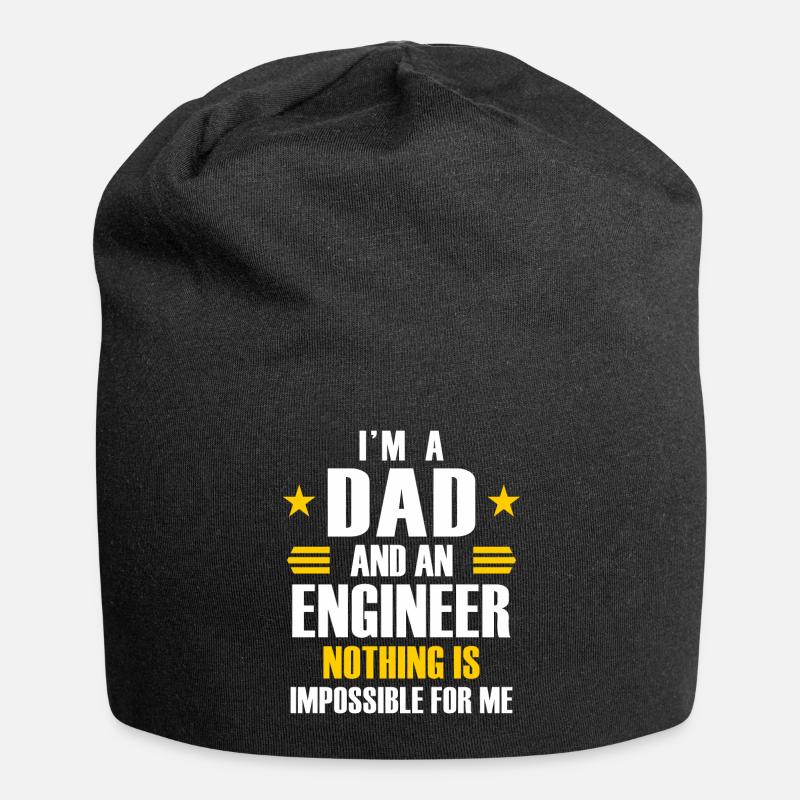 I'm a dad and a engineer nothing is impossible - Bonnet en jersey - noir