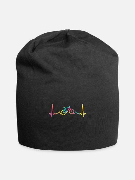 Fahrrad Herzschlag Rennrad EKG Puls E-Bike - Jersey-Beanie - Schwarz