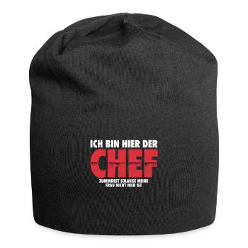 Ich bin hier der Chef | Ehemann Mann Geschenk - Jersey-Beanie - Schwarz - Vorne
