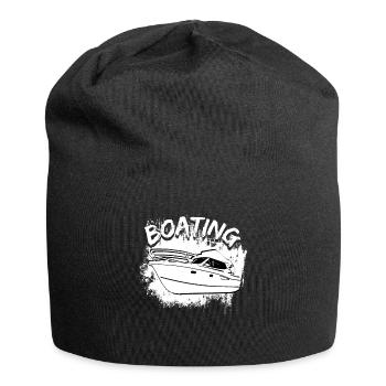 Boat Regatta . Motorboat motor yacht . Yacht Sailing - Jersey Beanie - black - Front