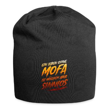 Mofa Mofafahrer Moped Mopedfahrer Geschenk - Jersey-Beanie - Schwarz - Vorne
