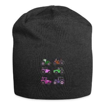 Trecker Kids Tractors Agricultural Machinery Gift - Jersey Beanie - charcoal grey - Front