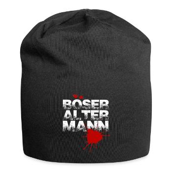 Geschenkidee lustig " Böser alter Mann " - Jersey-Beanie - Schwarz - Vorne