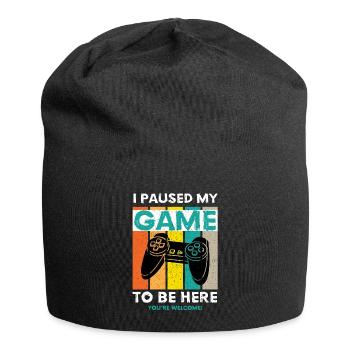 I Paused My Game To Be Here - Jeu de jeu Sort - Bonnet en jersey - noir - Devant