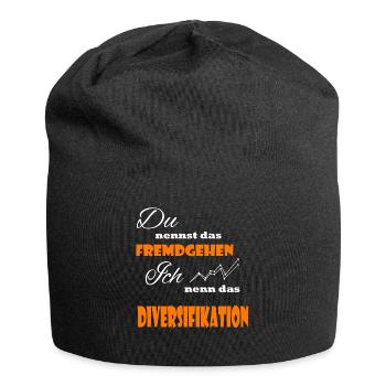 Aktien Trading Diversifikation Lustige Sprüche - Jersey-Beanie - Schwarz - Vorne