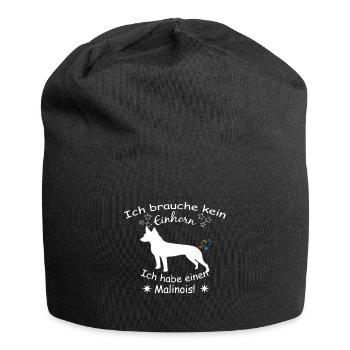 Malinois - Belgischer Schäferhund - Jersey-Beanie - Schwarz - Vorne
