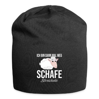 Skudden Ich Bin mal Weg Schafe Streicheln Schafe - Jersey-Beanie - Schwarz - Vorne