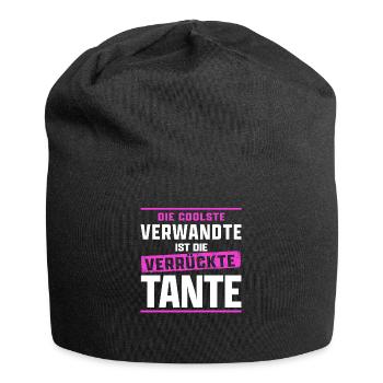 Tante Sprüche Kinder die coolste Verwandte - Jersey-Beanie - Schwarz - Vorne