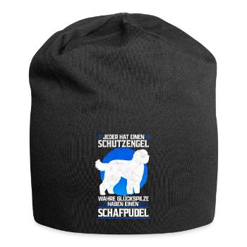 Schafpudel mein Schutzengel Pudel Besitzer Spruch - Jersey-Beanie - Schwarz - Vorne