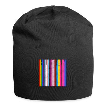 HUMAN in LGBTQ Flag Colors - LGBTQ Flag - Bonnet en jersey - noir - Devant