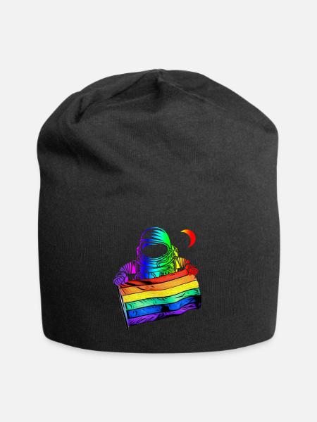LGBTQ Flagge Astronaut - LGBTQ - Jersey-Beanie - Schwarz