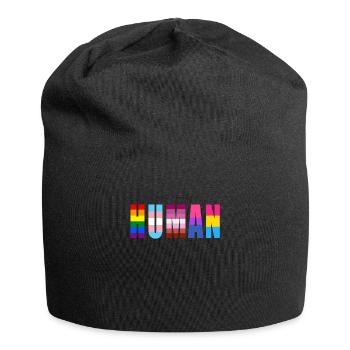 Coeur de drapeau LGBTQ HUMAIN - LGBTQ - Bonnet en jersey - noir - Devant