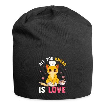 Cute All You Knede ist Liebe lustige Katze Kneten Pun - Jersey-Beanie - Schwarz - Vorne