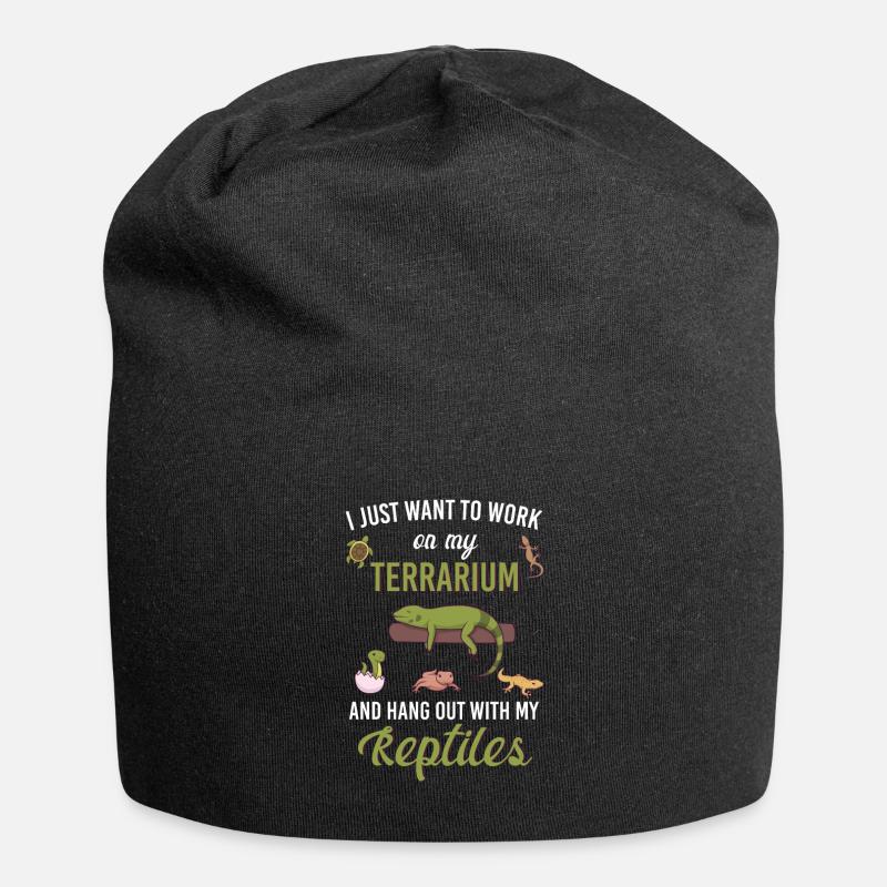 Reptilien Echse Bartagamen Gecko Geschenkidee - Jersey-Beanie - Schwarz