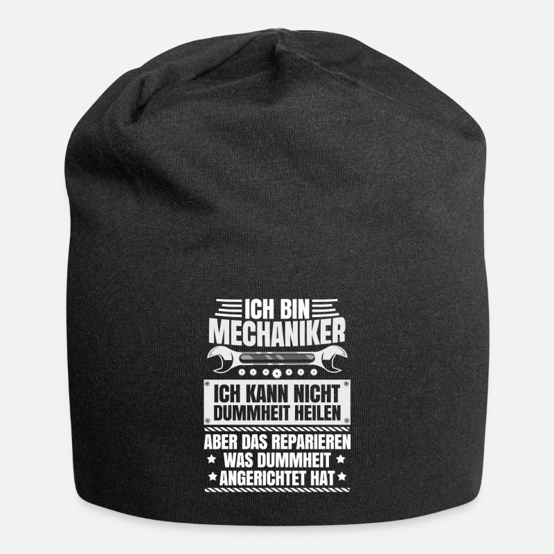 Mechanik Geschenk für KFZ Schrauber Mechatroniker - Jersey-Beanie - Schwarz