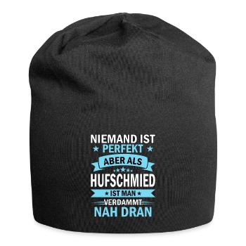 Hufschmied Hufschmiede Hufeisen Pferd - Jersey-Beanie - Schwarz - Vorne