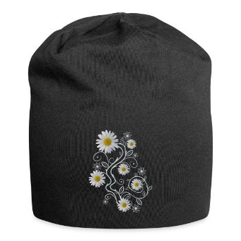 Ornament Marguerites Fleurs Marguerites - Bonnet en jersey - noir - Devant