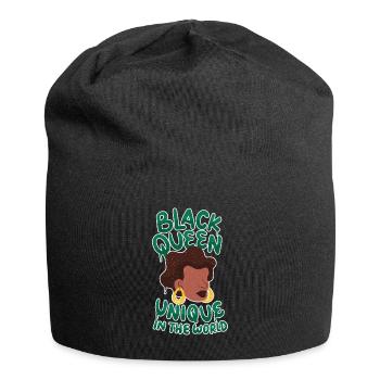 Women's Black Queen Afro African American Melanin - Jersey Beanie - black - Front