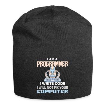 PROGRAMMER CODER HACKER - Jersey Beanie - charcoal grey - Front