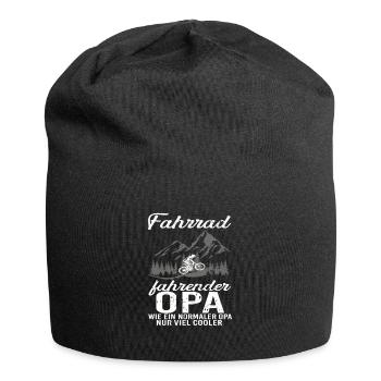 Fahrrad fahrender Opa Vatertag - Jersey-Beanie - Schwarz - Vorne