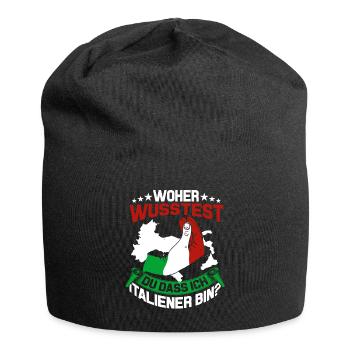Italien Flagge Tshirt Sprüche Sizilien Mailand Rom - Jersey-Beanie - Schwarz - Vorne
