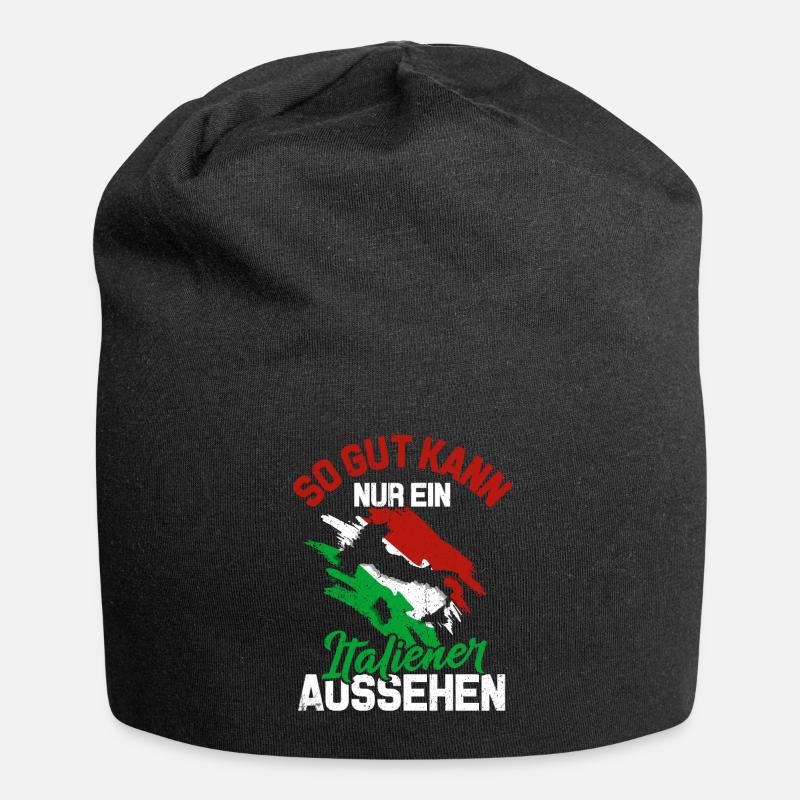 Italien - Jersey-Beanie - Schwarz