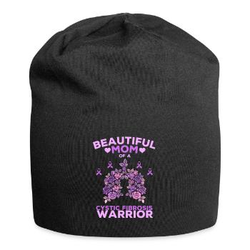 Mukoviszidose Mama - schöne Mama CF Krieger - Jersey-Beanie - Schwarz - Vorne