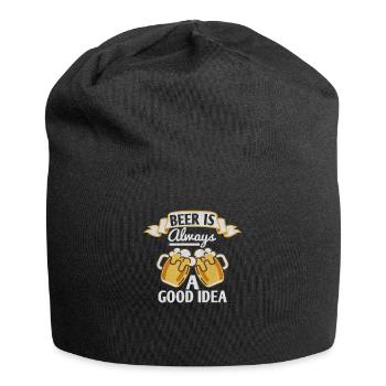 Lustige Bier Sprüche Geschenk Männer Frauen - Jersey-Beanie - Schwarz - Vorne