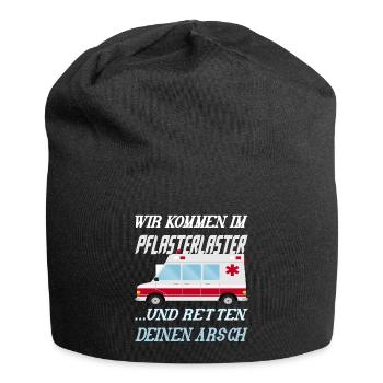 PFLASTERLASTER Sanitäter Krankenwagen - Jersey-Beanie - Schwarz - Vorne