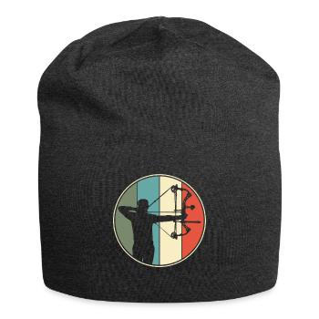 Bogenschießen Bogenjagd Retro - Jersey-Beanie - Anthrazit - Vorne