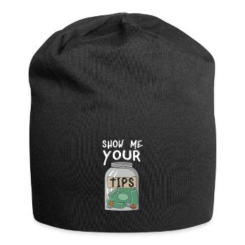 Show me your tips design for a waitress - Jersey Beanie - black - Front