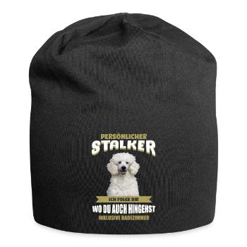 Pudel - Pudel Hund - Jersey-Beanie - Schwarz - Vorne