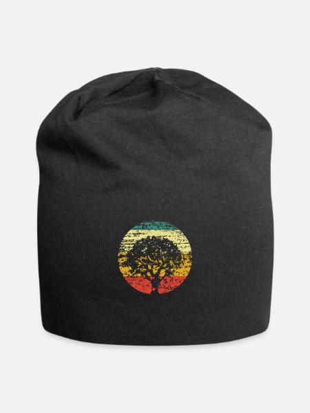 Baum vintage Umweltschutz Wald - Jersey-Beanie - Schwarz