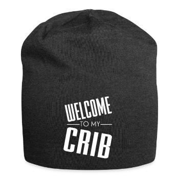 Welcome to my Crib - Jersey Beanie - charcoal grey - Front