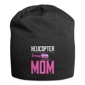 Helikopter Mama Kinder Mutter Eltern - Jersey-Beanie - Schwarz - Vorne